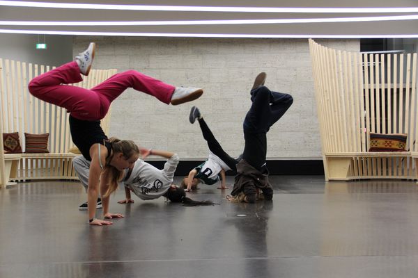 Tanzperformances in der Oö. Landesbibliothek - SILKFluegge inszeniert mit Jugendlichen "reinigende Rituale" im Rahmen der Kulturuni 2017