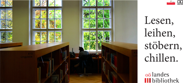 Blick in den Innenraum der Oberösterreichischen Landesbibliothek
